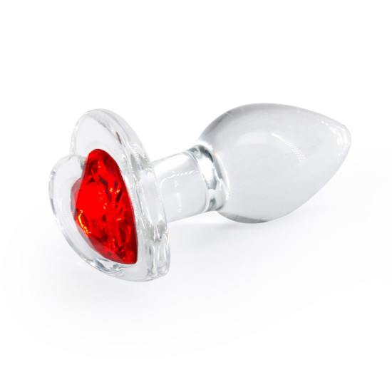 Стеклянная анальная пробка в форме сердца, красная NS Novelties Crystal - Desires - Red Heart, Small