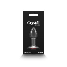 Скляна анальна пробка у формі серця, червона NS Novelties Crystal - Desires - Red Heart, Small
