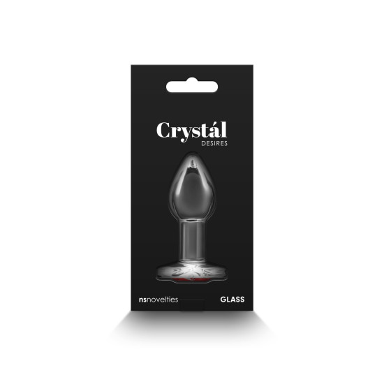 Стеклянная анальная пробка в форме сердца, красная NS Novelties Crystal - Desires - Red Heart, Small
