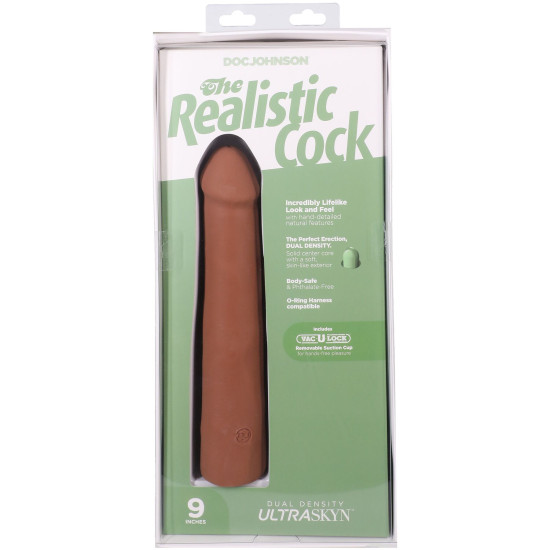 Фалоімітатор, довжина 22.9 см Doc Johnson The Realistic Cock ULTRASKYN - 9 Inch Caramel