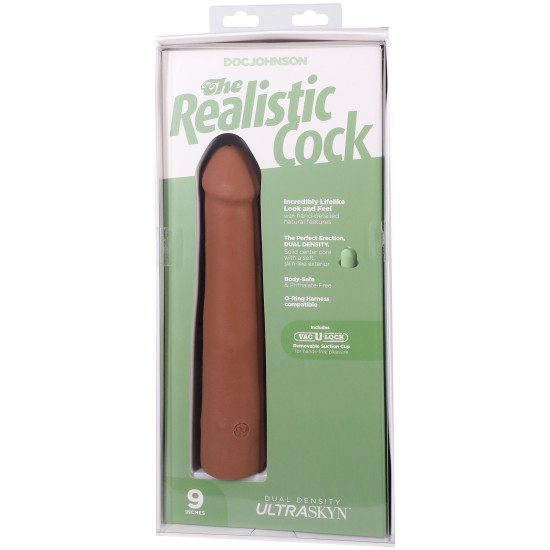 Фалоімітатор, довжина 22.9 см Doc Johnson The Realistic Cock ULTRASKYN - 9 Inch Caramel