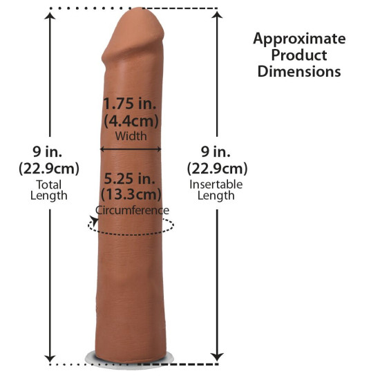 Фалоімітатор, довжина 22.9 см Doc Johnson The Realistic Cock ULTRASKYN - 9 Inch Caramel