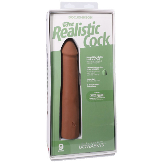 Фалоімітатор, довжина 22.9 см Doc Johnson The Realistic Cock ULTRASKYN - 9 Inch Caramel