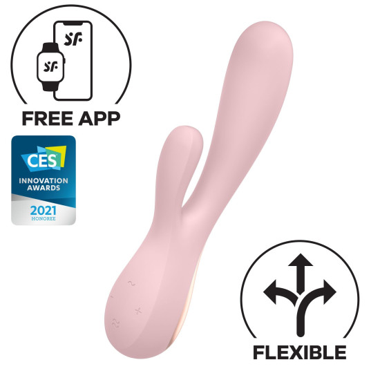 Смарт вібратор-кролик, бузковий Satisfyer Mono Flex Mauve (пом'ята упаковка!!!)