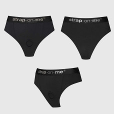 Трусики з фіксацією ділдо, чорні Strap-On-Me Harness Lingerie Idole, розмір L
