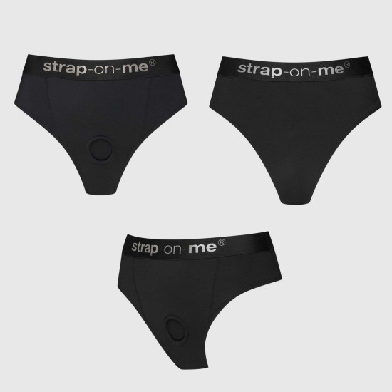 Трусики с фиксацией дилдо, черные Strap-On-Me Harness Lingerie Idole, размер L