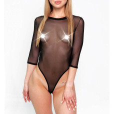 Сексуальное прозрачное боди-сетка с рукавами, черное Art of Sex Sheril Black, L-2XL