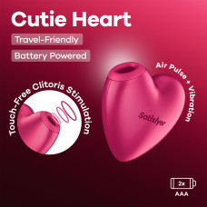 Вакуумний стимулятор-сердечко з вібрацією Satisfyer Cutie Heart Battery Series (пом'ята упаковка)