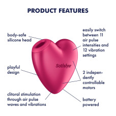 Вакуумний стимулятор-сердечко з вібрацією Satisfyer Cutie Heart Battery Series (пом'ята упаковка)
