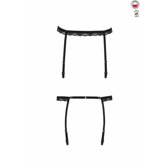 Пояс-стрепи для панчіх, чорний SHELLY GARTER BELT Black, L/XL