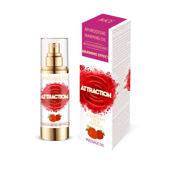 Разогревающее массажное масло с феромонами и ароматом клубники MAI PHEROMON MASSAGE OIL STRAWBERRY, 30 ml