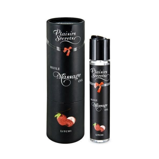 Съедобное массажное масло с афродизиаками и ароматом личи Plaisirs Secrets Litchi, 59 ml