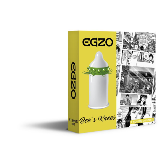 Насадка на член у вигляді презерватива з вусиками EGZO Bees Knees