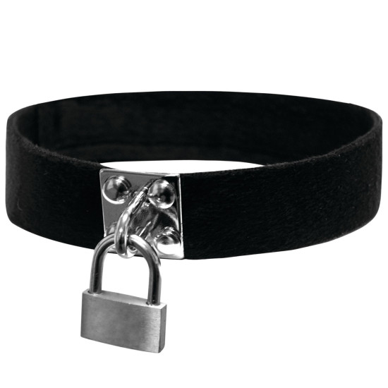 Чокер с замочком из полиэстера на липучке Sex And Mischief Lock & Key Collar