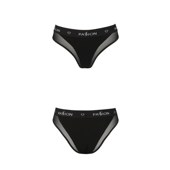 Трусики с прозрачной вставкой, черные Passion PS002 Panties Black, M