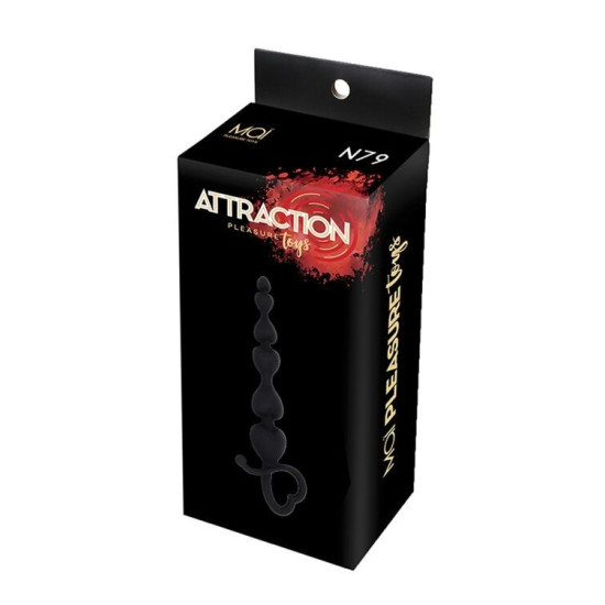 Анальне намисто, довжина 18 см, діаметр 3,1 см, чорне MAI Attraction Toys №79 Black