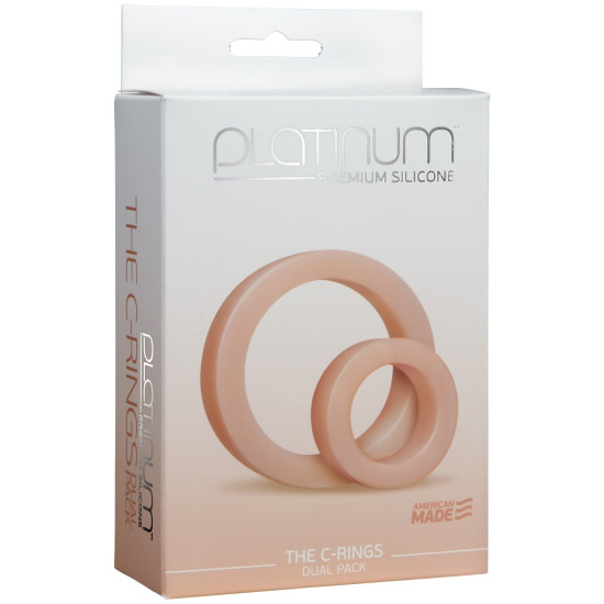 Набір ерекційних кілець, білі Doc Johnson Platinum Premium Silicone The C-Rings White