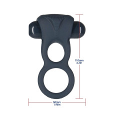 Двойное эрекционное кольцо с вибропулей и пультом ДУ Lux Active Triad – Vibrating Dual Cock Ring