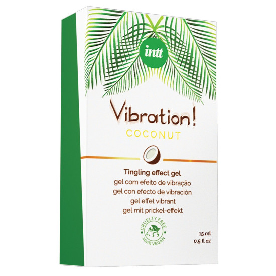 Жидкий вибратор с ароматом кокоса Intt Vibration Coconut Vegan, 15 ml