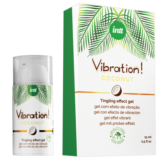 Жидкий вибратор с ароматом кокоса Intt Vibration Coconut Vegan, 15 ml