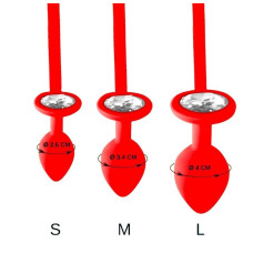 Чоловічі труси з силіконовою анальною пробкою, червоні Art of Sex Joni Panties Red Plug Size, S