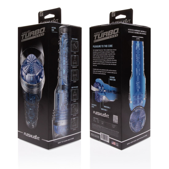 Мастурбатор-імітатор глибокого мінету Fleshlight Turbo Core Blue Ice
