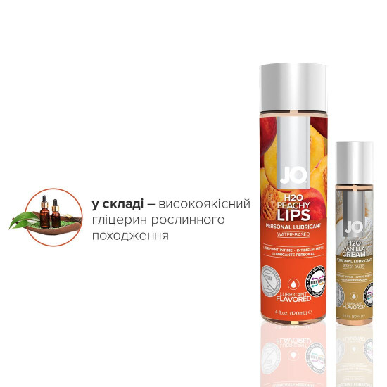 Комплект вкусовых лубрикантов (ваниль и персик) JO GWP Peaches & Cream, 120 ml + 30 ml