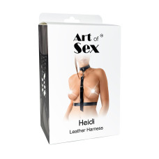 Портупея з натуральної шкіри, чорна Art of Sex Heidi, XS-2XL