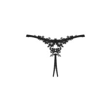 Прозорі стрінги з відкритим доступом до промежини, чорні Obsessive Celia Noir Crotchless Thong, M/L