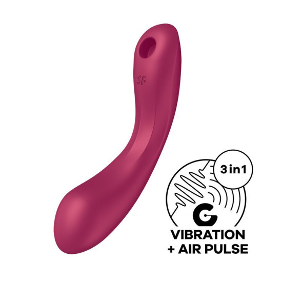 Вакуумний стимулятор з вібрацією, червоний Satisfyer Curvy Trinity 1 Red