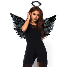 Аксессуары ангела: чёрные крылья и нимб Leg Avenue Angel Accessory Kit Black