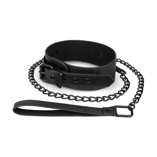 Нашийник із повідцем, чорний Bedroom Fantasies Collar & Leash