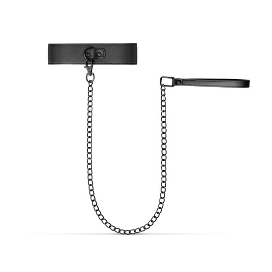 Нашийник із повідцем, чорний Bedroom Fantasies Collar & Leash