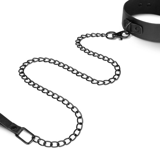 Нашийник із повідцем, чорний Bedroom Fantasies Collar & Leash