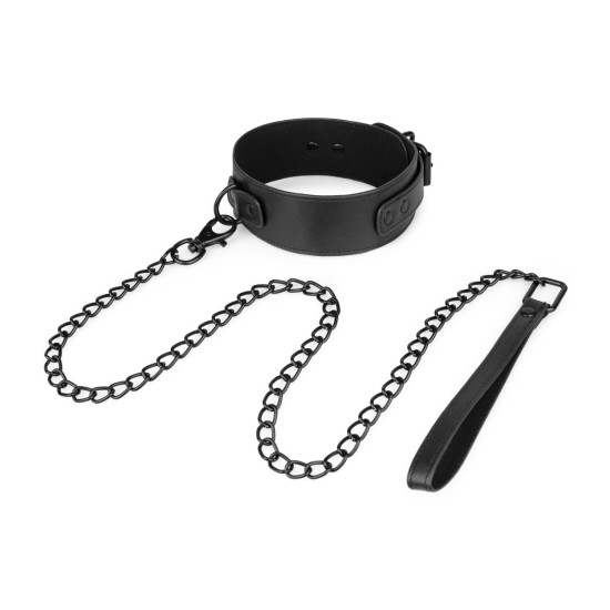 Нашийник із повідцем, чорний Bedroom Fantasies Collar & Leash