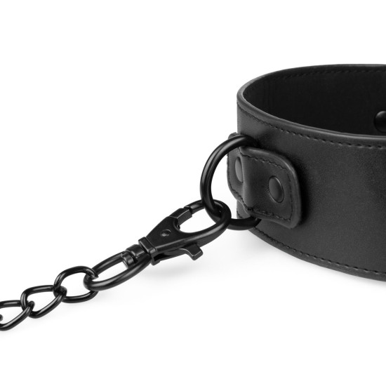 Нашийник із повідцем, чорний Bedroom Fantasies Collar & Leash