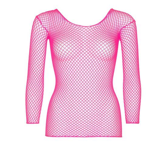 Сетчатый топ с длинным рукавом, неоново-розовый Leg Avenue Long Sleeves T-Shirts Neon Pink, One Size
