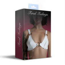 Классический лиф из натуральной кожи, белый Feral Feelings White Bikini Top