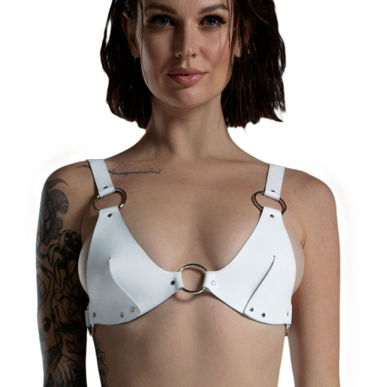 Классический лиф из натуральной кожи, белый Feral Feelings White Bikini Top