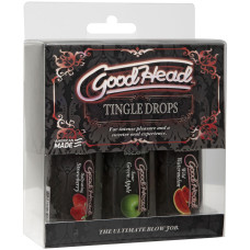 Набір крапель для мінету (кавун, зелене яблуко і полуниця) Doc Johnson GoodHead Tingle Drops Set, 3*29,6 ml