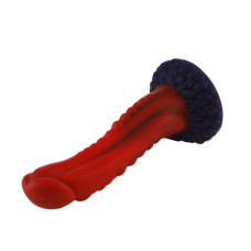 Силіконовий фалоімітатор довжини 21,2 см, червоний Hismith Curved Silicone Dildo Red Monster Series, 8.35»