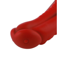 Силіконовий фалоімітатор довжини 21,2 см, червоний Hismith Curved Silicone Dildo Red Monster Series, 8.35»