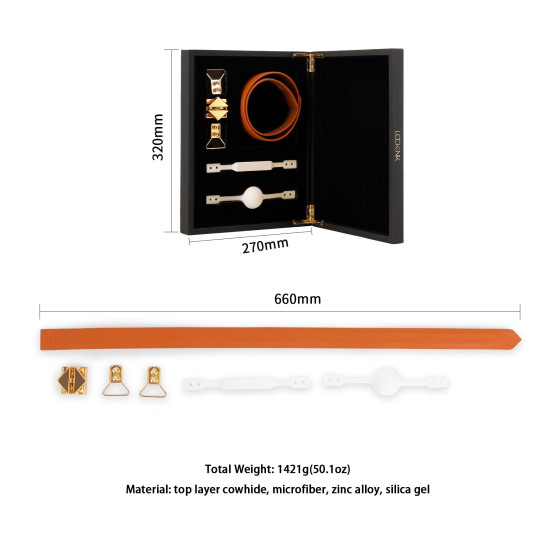 Шкіряний кляп з двома насадками, коричневий Lockink Ball-Gag & Gag-Bite Set Brown