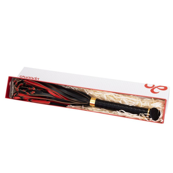 Флоггер с плетеным хвостом, красно-черный Lockink Sevanda Red & Black Braided Tail Flogger