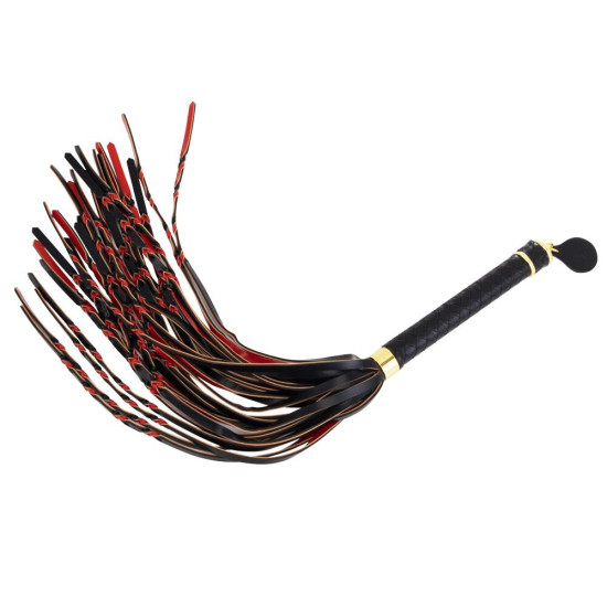 Флоггер с плетеным хвостом, красно-черный Lockink Sevanda Red & Black Braided Tail Flogger