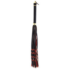 Флоггер з плетеним хвостом, червоно-чорний Lockink Sevanda Red & Black Braided Tail Flogger