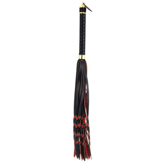 Флоггер с плетеным хвостом, красно-черный Lockink Sevanda Red & Black Braided Tail Flogger