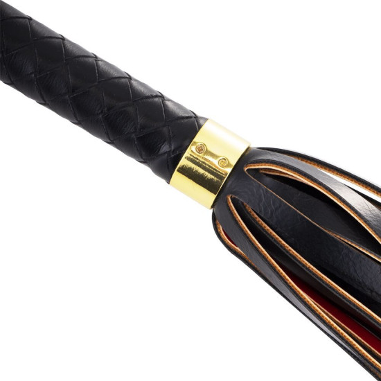 Флоггер с плетеным хвостом, красно-черный Lockink Sevanda Red & Black Braided Tail Flogger