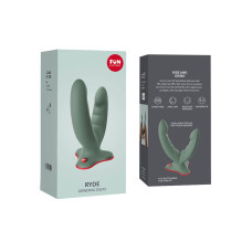 Подвійний фалоімітатор з гнучкими стволами і присоскою, оливковий Fun Factory Ryde Wild Olive