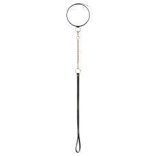 Ошейник с поводком, черный Rosy Gold Collar with Leash Black